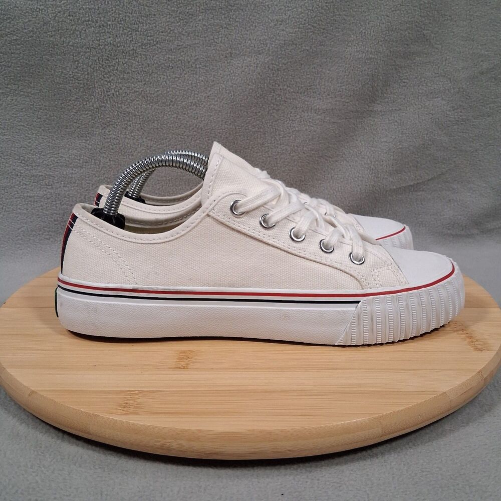 PF Flyers Center Lo Womens Size US 6.5 White Canvas Sneakers MC2002WT Low Top